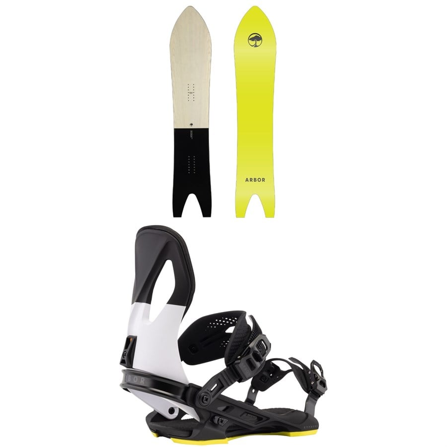 Arbor A-Frame Snowboard + Cypress Snowboard Bindings 2026