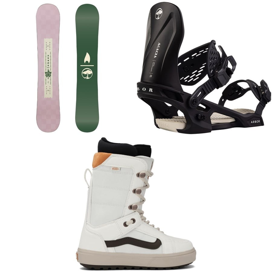 Arbor Cadence Snowboard + Acacia Snowboard Bindings + Vans Hi Standard OG Snowboard Boots - Women's 2026