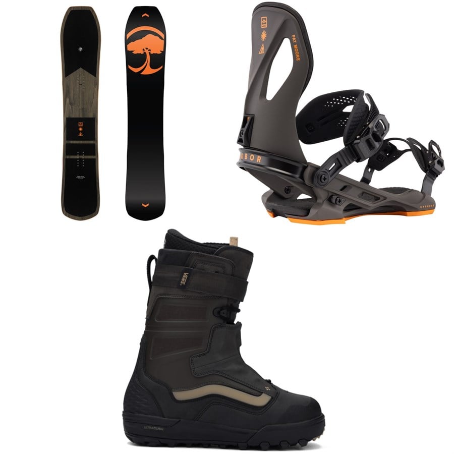 Arbor Coda Snowboard + Cypress Snowboard Bindings + Vans Hi-Country Snowboard Boots 2026