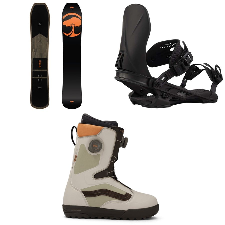 Arbor Coda Snowboard + Hemlock Snowboard Bindings + Vans Aura Pro Snowboard Boots 2026