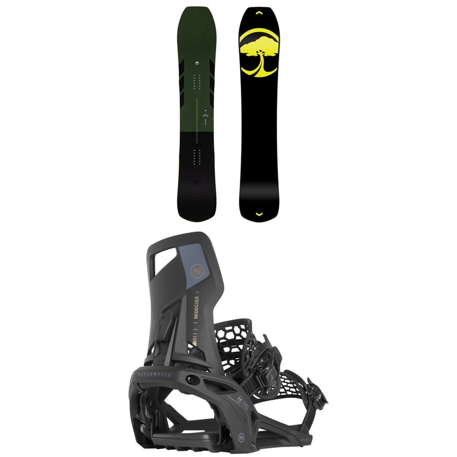 Arbor Coda Snowboard + Nidecker Supermatic Snowboard Bindings 2025