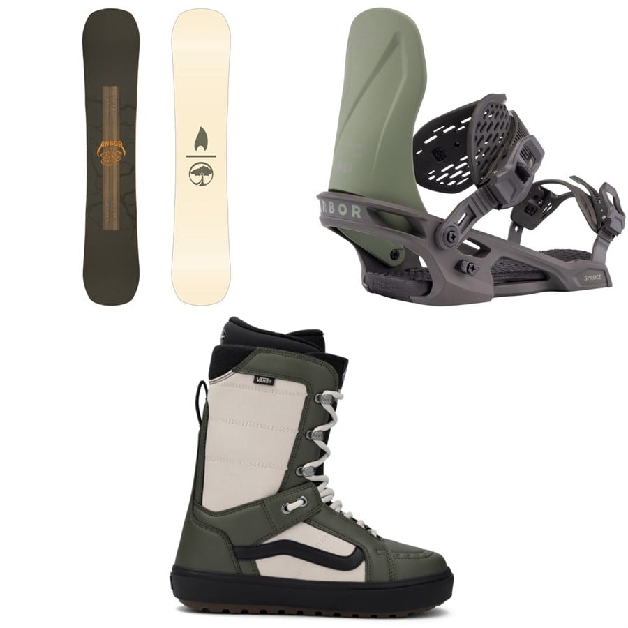 Arbor Draft Snowboard + Spruce Snowboard Bindings + Vans Hi Standard OG Snowboard Boots 2026