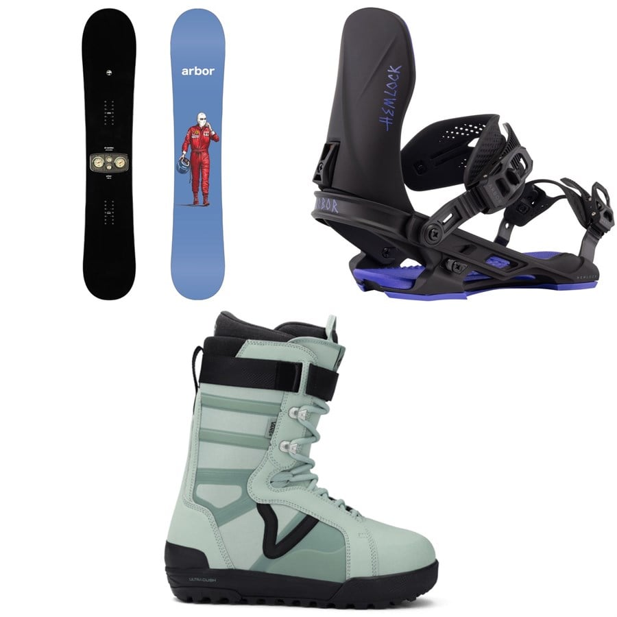 Arbor El Camino Snowboard + Hemlock Snowboard Bindings + Vans Hi-Standard Pro Snowboard Boots 2026
