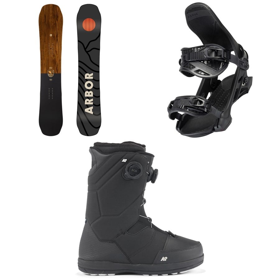 Arbor Element Snowboard + Hemlock Snowboard Bindings + K2 Maysis Snowboard Boots