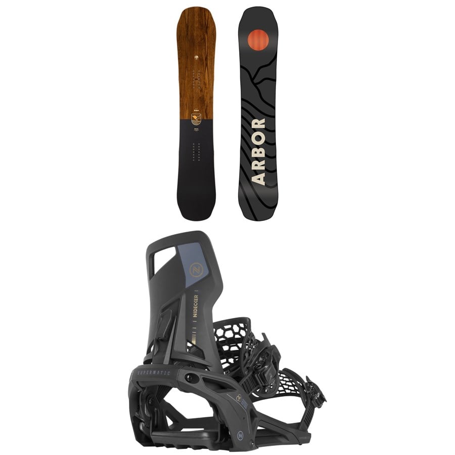 Arbor Element Snowboard + Nidecker Supermatic Snowboard Bindings 2025