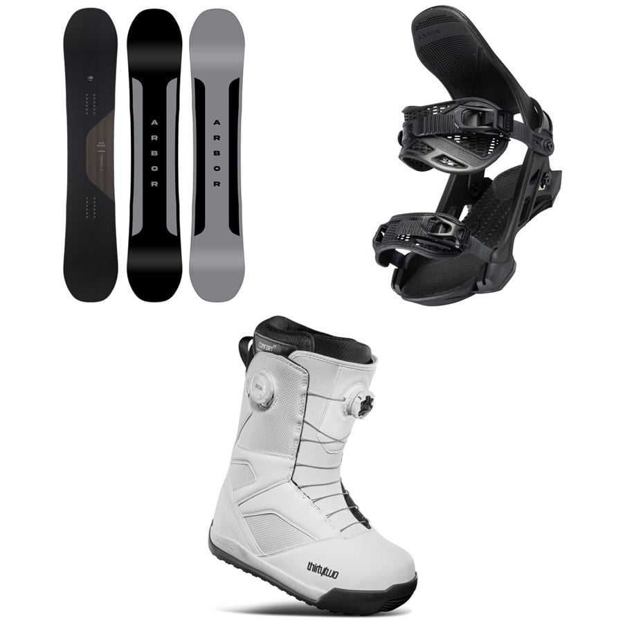Arbor Formula Snowboard + Hemlock Snowboard Bindings + thirtytwo STW Double Boa Snowboard Boots