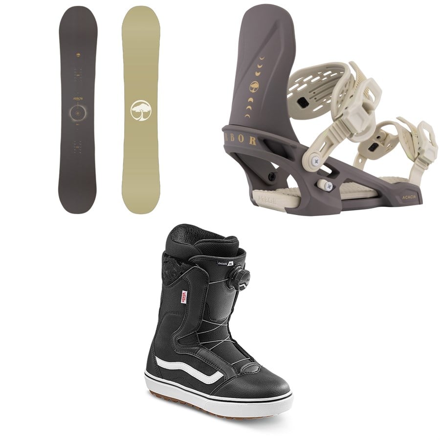 Arbor Mantra Decon Snowboard + Acacia Snowboard Bindings + Vans Encore OG Snowboard Boots - Women's 2026