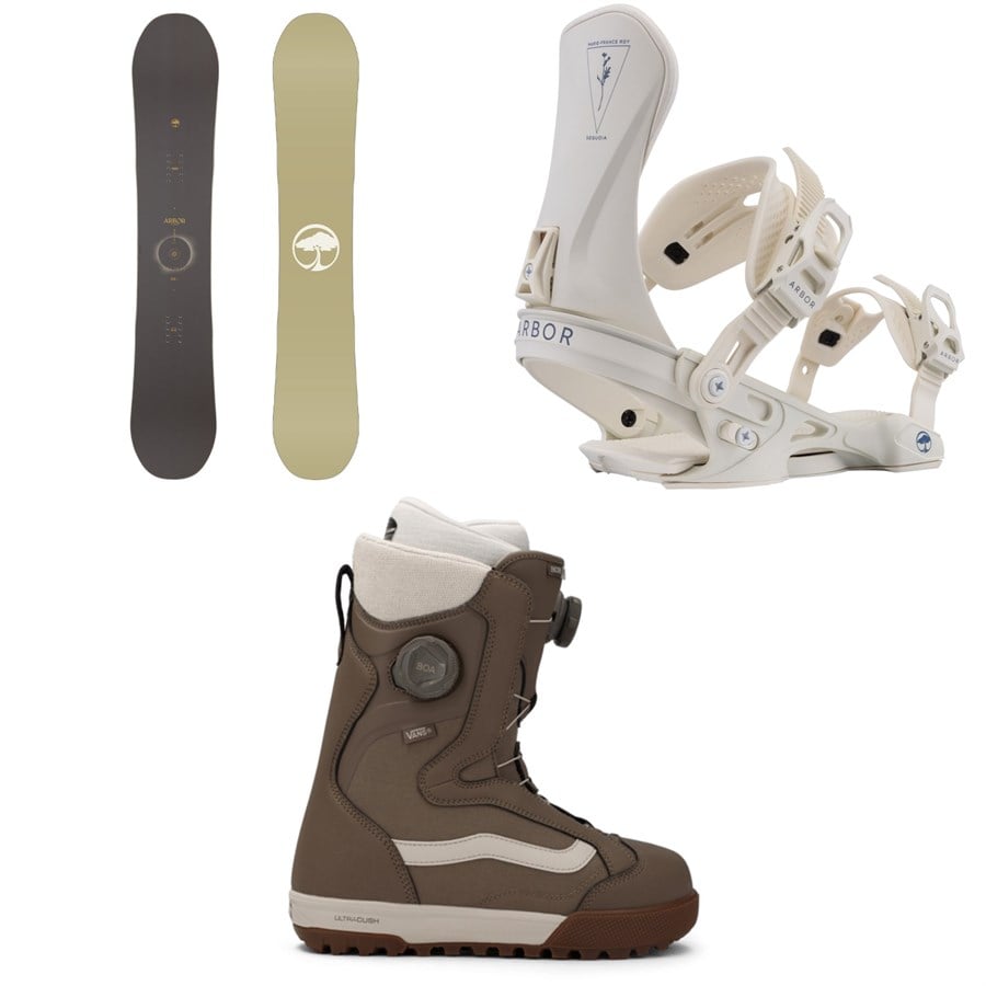 Arbor Mantra Decon Snowboard + Sequoia Snowboard Bindings + Vans Encore Pro Snowboard Boots - Women's 2026
