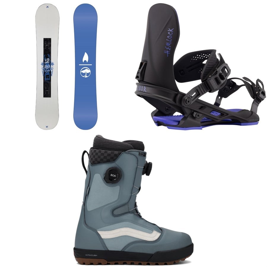 Arbor Metal Machine Decon Snowboard + Hemlock Snowboard Bindings + Vans Aura Pro Snowboard Boots 2026