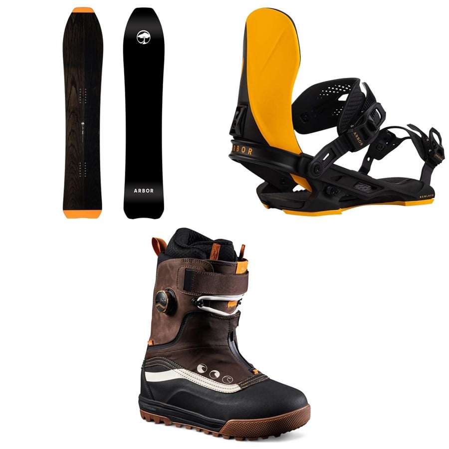 Arbor Padre Snowboard + Hemlock Snowboard Bindings + Vans Infuse Snowsurf Snowboard Boots 2025