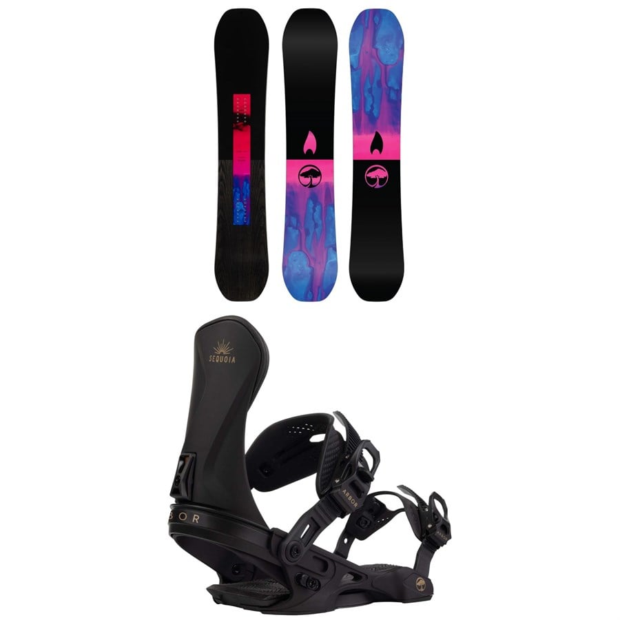 Arbor Rain Snowboard + Sequoia Snowboard Bindings - Women's 2026