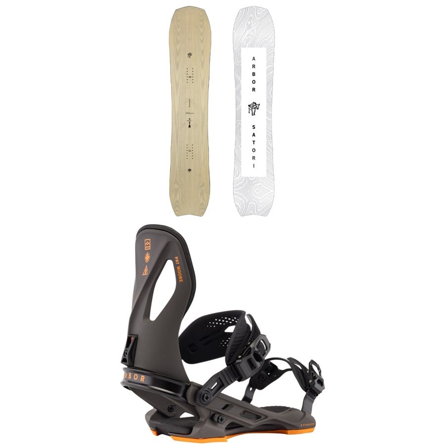 Arbor Satori Snowboard + Cypress Snowboard Bindings 2026