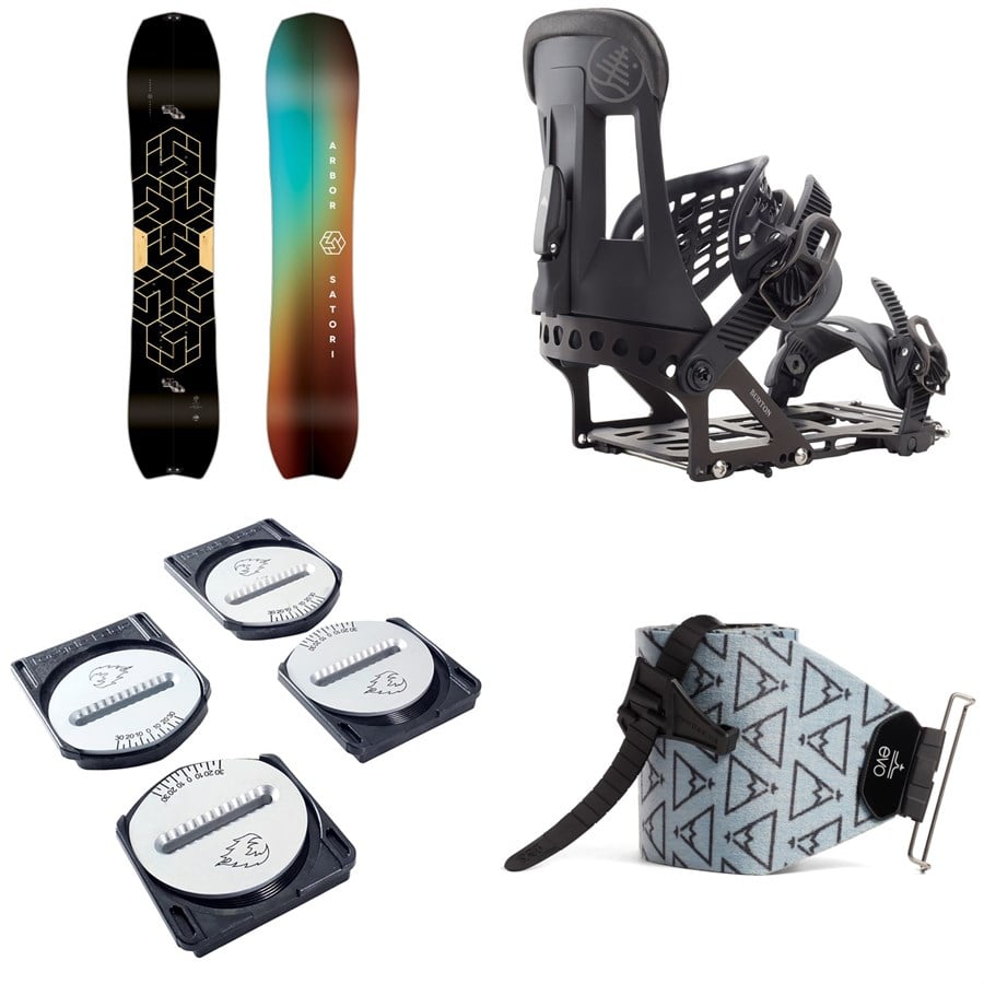Arbor Satori Splitboard Splitboard + Burton Hitchhiker Splitboard Bindings + Spark R&D Spark Pucks + evo x Pomoca Pro Glide Splitboard Skins 2025