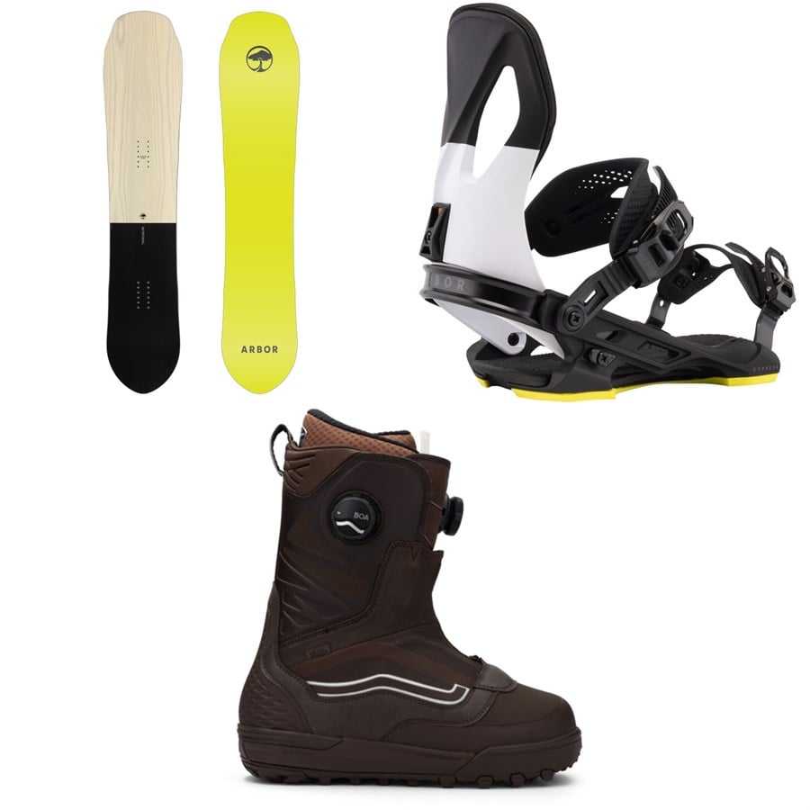 Arbor Single Snowboard + Cypress Snowboard Bindings + Vans Verse Snowboard Boots 2026