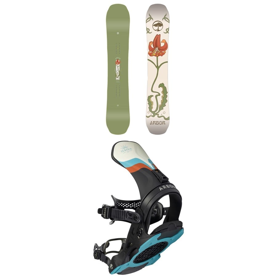 Arbor Swoon Decon Snowboard 2025 + Sequoia Snowboard Bindings - Women's 2024