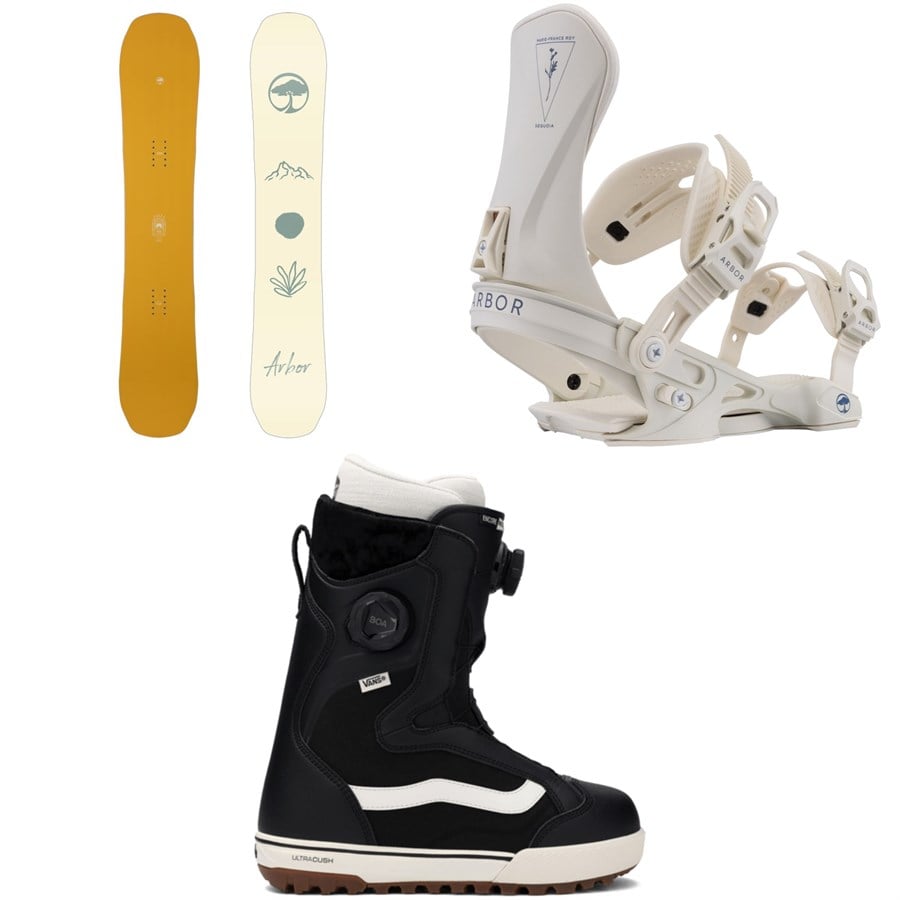 Arbor Swoon Decon Snowboard + Sequoia Snowboard Bindings + Vans Encore Pro Snowboard Boots - Women's 2026
