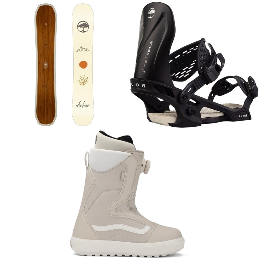 Arbor Swoon Snowboard + Acacia Snowboard Bindings + Vans Encore OG Snowboard Boots - Women's 2026