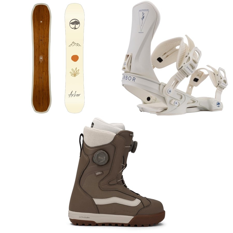 Arbor Swoon Snowboard + Sequoia Snowboard Bindings + Vans Encore Pro Snowboard Boots - Women's 2026