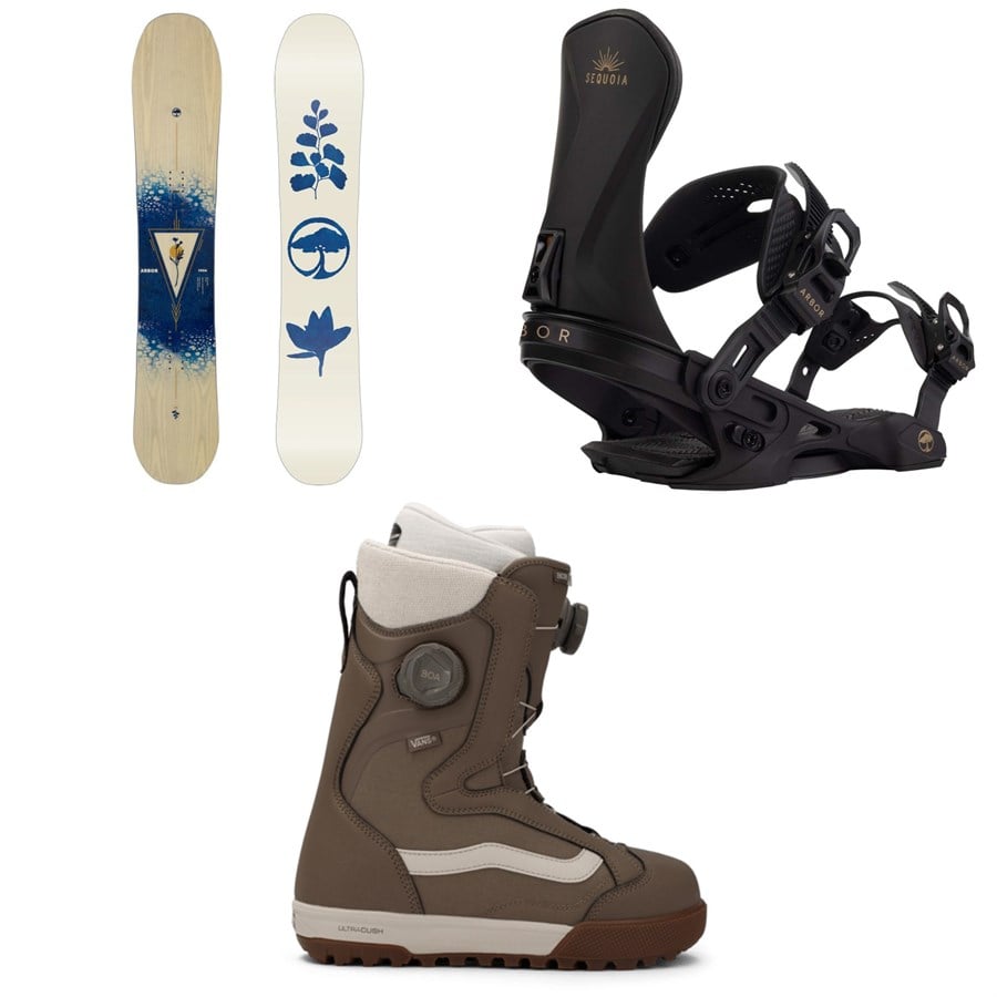 Arbor Veda Snowboard + Sequoia Snowboard Bindings + Vans Encore Pro Snowboard Boots - Women's 2026
