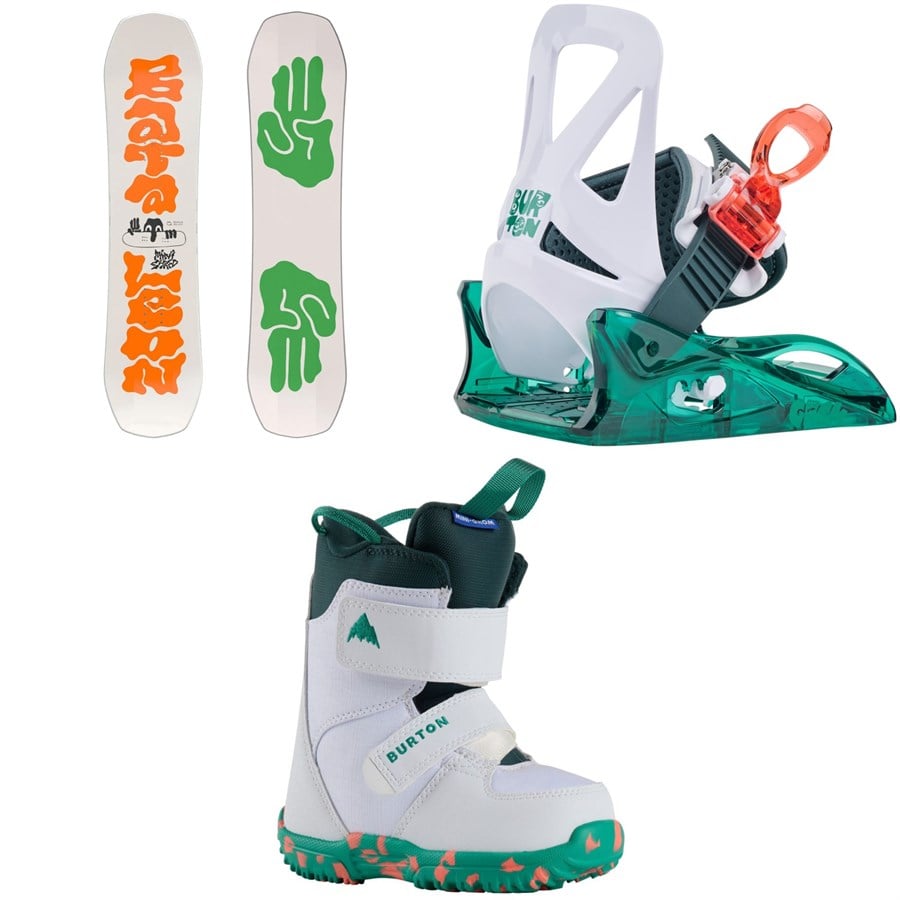 Bataleon Minishred Snowboard + Burton Mini Grom Snowboard Binding + Mini Grom Snowboard Boots - Kids' 2026