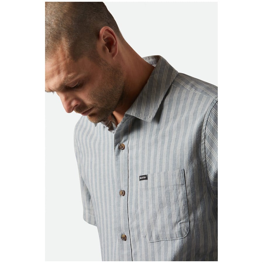 Brixton Cru Oxford Stripe Short-Sleeve Shirt - Men's