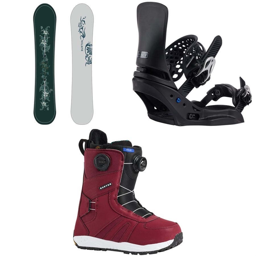Burton Counterbalance Snowboard + Lexa X EST Snowboard Bindings + Felix Boa Snowboard Boots - Women's 2026