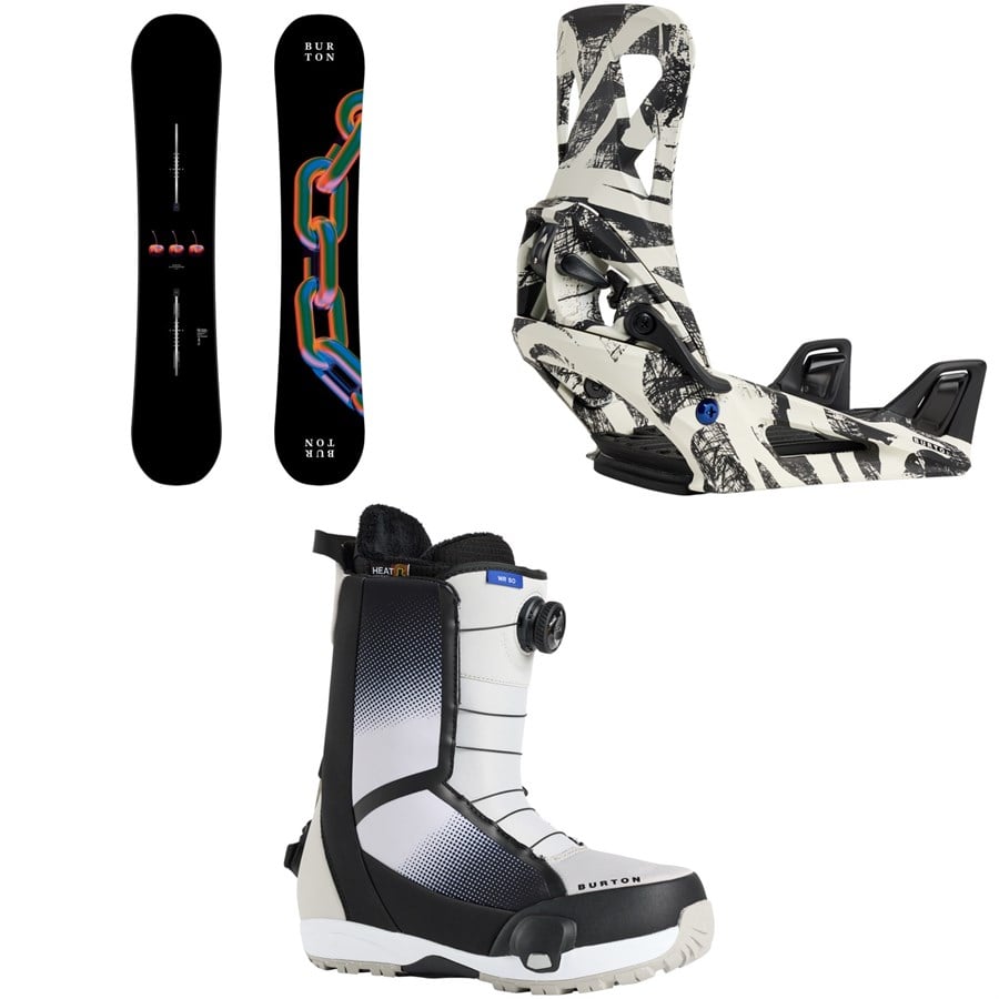 Burton Cultivator Snowboard + Step On Snowboard Bindings + Waverange Step On Snowboard Boots 2026