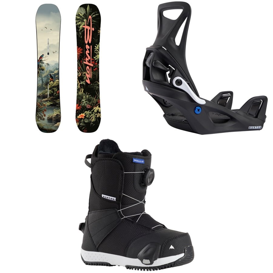 Burton Custom Smalls Snowboard + Step On Snowboard Bindings + Smalls Step On Snowboard Boots - Kids' 2026