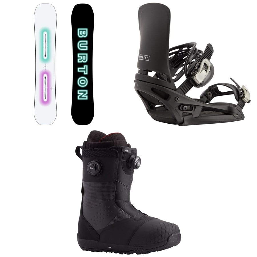 Burton Custom Snowboard + Cartel EST Snowboard Bindings + Ion Boa Snowboard Boots 2026