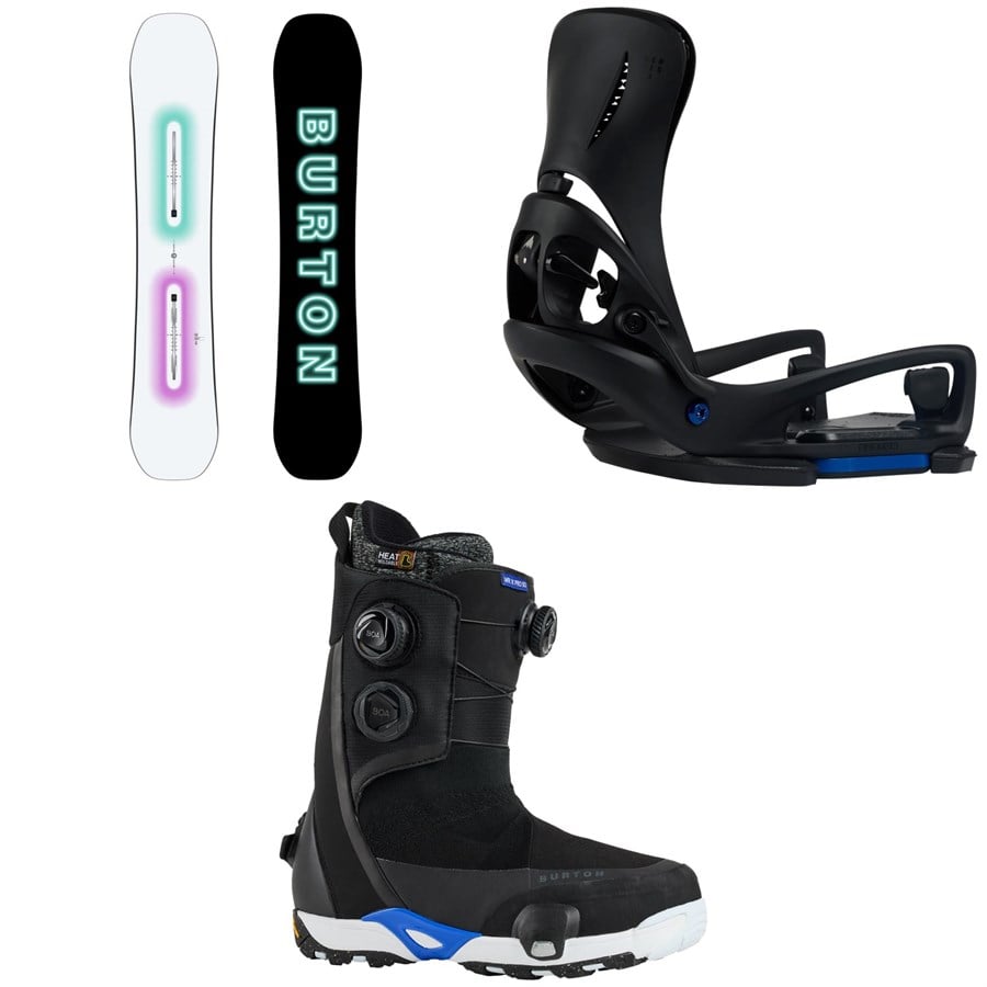 Burton Custom Snowboard + Step On Genesis EST Snowboard Bindings + Waverange Step On X Pro Snowboard Boots 2026