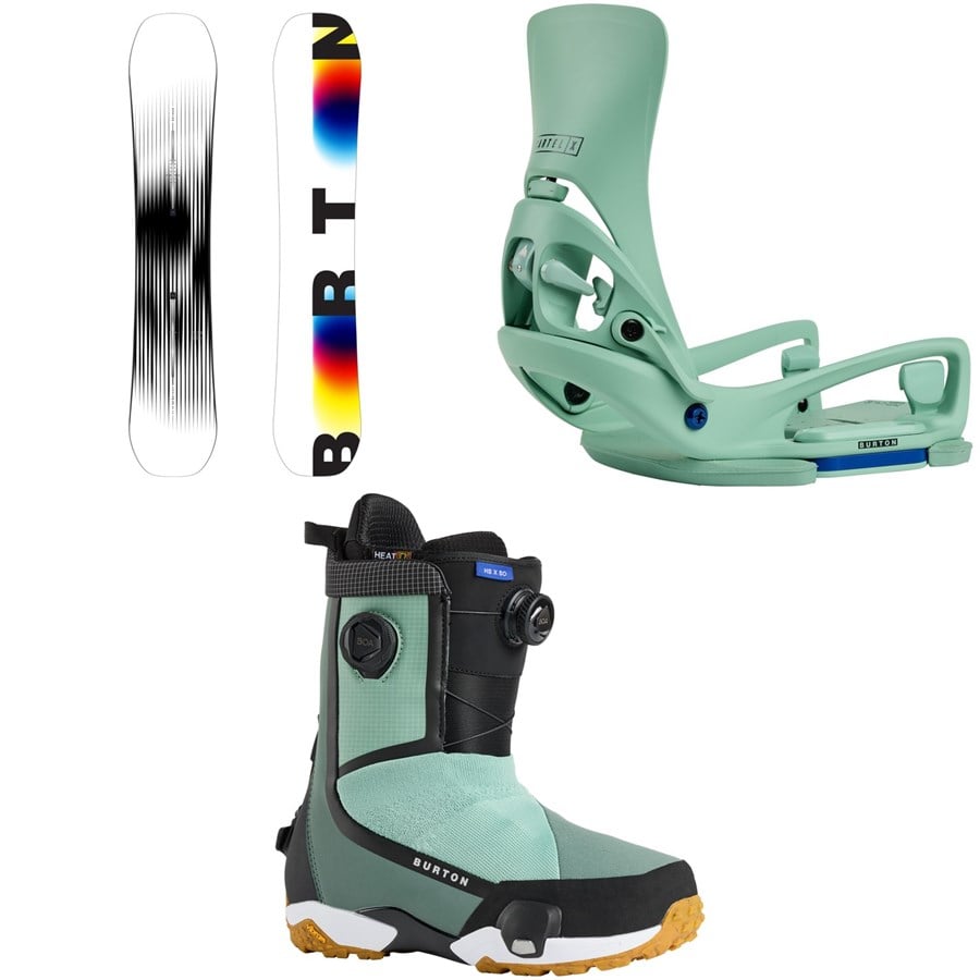 Burton Custom X Snowboard + Step On Cartel X EST Snowboard Bindings + Highshot X Step On Snowboard Boots 2026