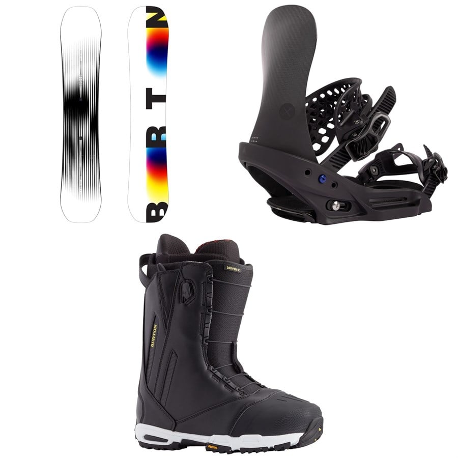 Burton Custom X Snowboard + X EST Snowboard Bindings + Driver X Snowboard Boots 2026
