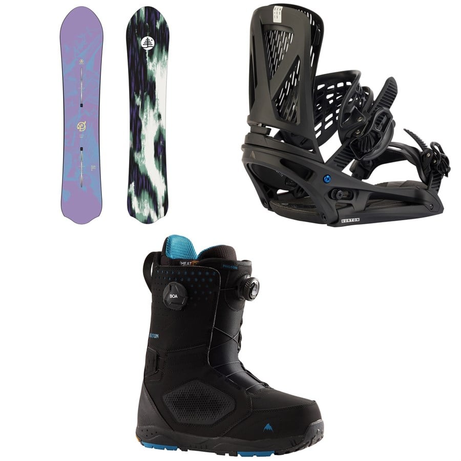 Burton Family Tree Alekesam Snowboard + Genesis EST Snowboard Bindings + Photon Boa Snowboard Boots 2026