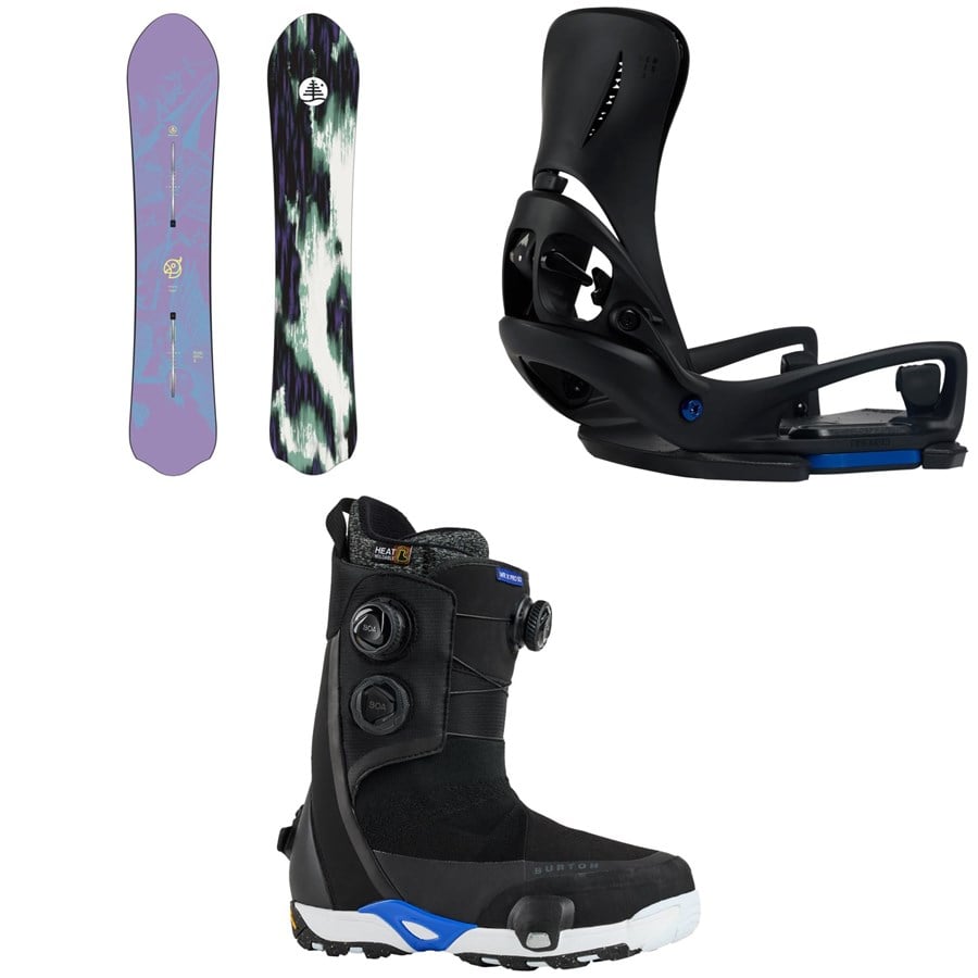Burton Family Tree Alekesam Snowboard + Step On Genesis EST Snowboard Bindings + Waverange Step On X Pro Snowboard Boots 2026