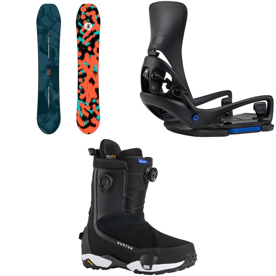 Burton Family Tree High Fidelity Snowboard + Step on Cartel X EST Snowboard Bindings + Highshot X Step On Snowboard Boots 2026