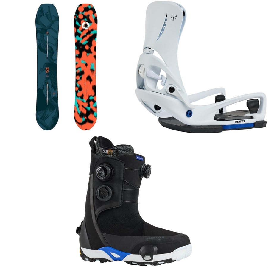 Burton Family Tree High Fidelity Snowboard + Step On Genesis EST Snowboard Bindings + Waverange Step On X Pro Snowboard Boots 2026