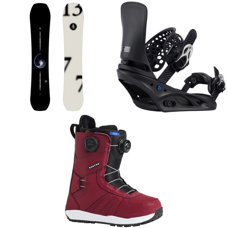 Burton Family Tree Hometown Hero Snowboard + Lexa X Snowboard Bindings + Felix Boa Snowboard Boots - Women's 2026