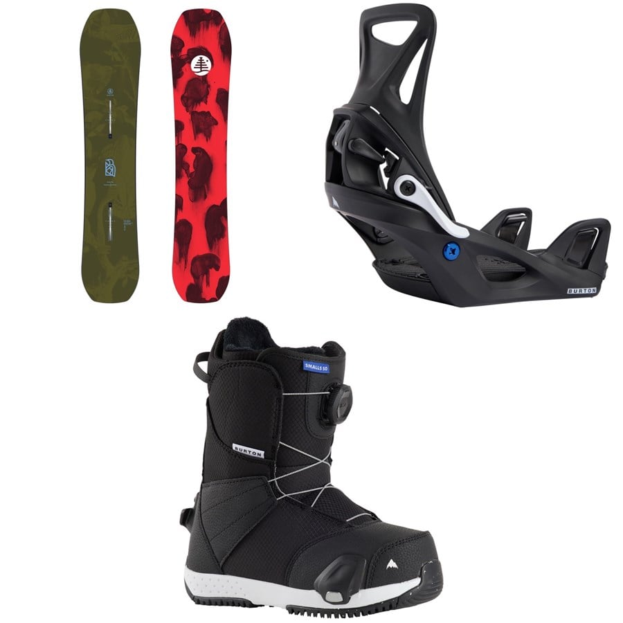 Burton Family Tree Hometown Hero Snowboard + Step On Snowboard Bindings + Smalls Step On Snowboard Boots - Kids' 2026