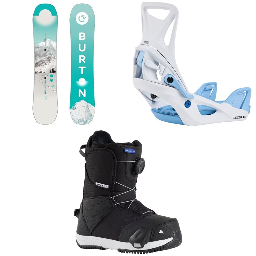 Burton Feelgood Smalls Snowboard + Step On Snowboard Bindings + Smalls Step On Snowboard Boots - Kids' 2026