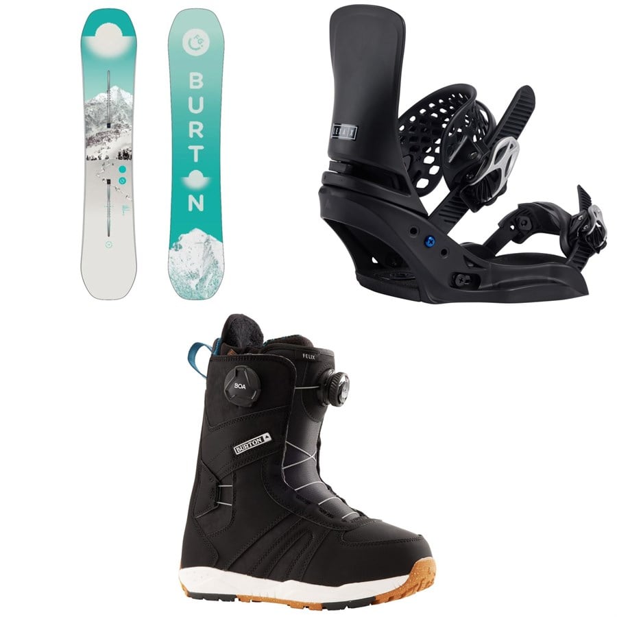 Burton Feelgood Snowboard + Lexa X EST Snowboard Bindings + Felix Boa Snowboard Boots - Women's 2026