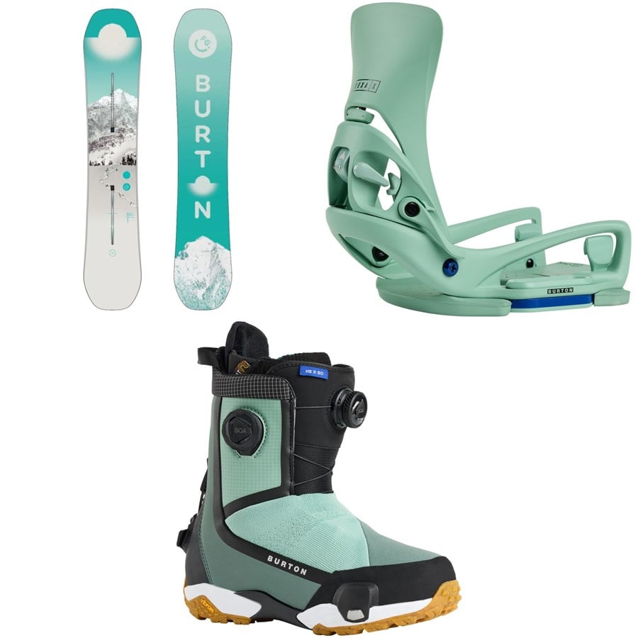 Burton Feelgood Snowboard + Step On Lexa X EST Snowboard Bindings + Highshot X Step On Snowboard Boots - Women's 2026
