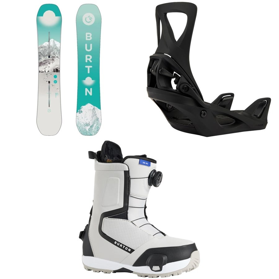 Burton Feelgood Snowboard + Step On Snowboard Bindings + Highshot Step On Snowboard Boots - Women's 2026