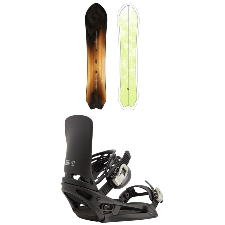 Burton Fish 3D Flat Top Snowboard + Cartel EST Snowboard Bindings 2026