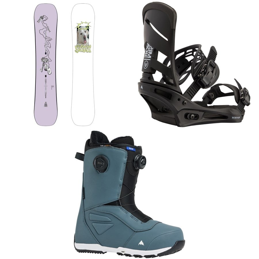Burton Good Company Snowboard + Mission Snowboard Bindings + Ruler Boa Snowboard Boots 2026