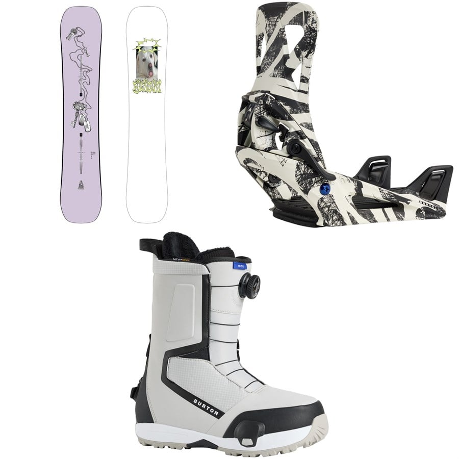 Burton Good Company Snowboard + Step On Snowboard Bindings + Highshot Step On Snowboard Boots 2026