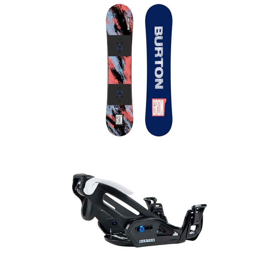 Burton Grom Camber Snowboard + Step On Grom Snowboard Bindings - Kids' 2026