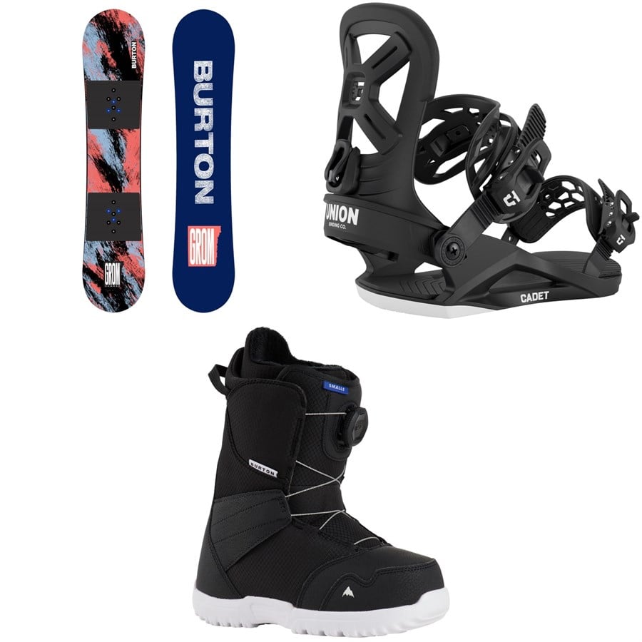 Burton Grom Camber Snowboard + Union Cadet Snowboard Bindings + Burton Smalls BOA Snowboard Boots - Kids' 2026