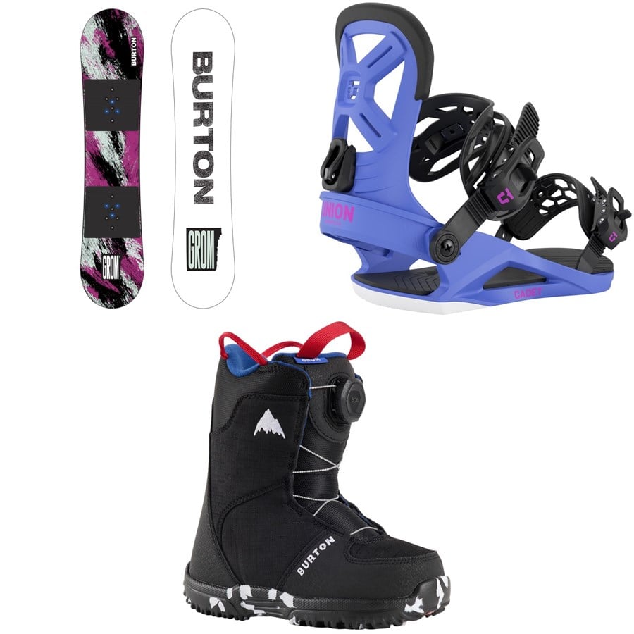 Burton Grom Snowboard + Union Cadet Snowboard Bindings + Grom BOA Snowboard Boots - Kids' 2026