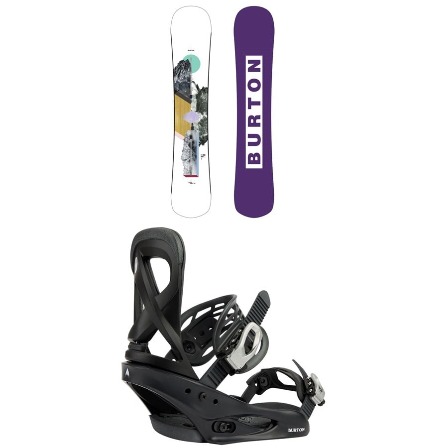Burton Hideaway Snowboard + Scribe Snowboard Bindings - Women's 2026
