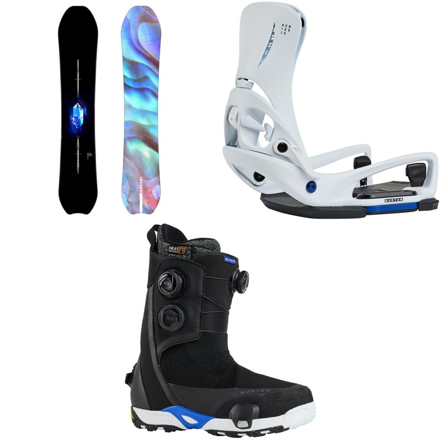 Burton Mystery Deep Thinker Snowboard + Step On Genesis EST Snowboard Bindings + Waverange Step On X Pro Snowboard Boots 2026